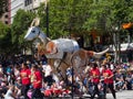 Fantasy floats ` Kangaroo ` perform in the 2018 Credit Union Christmas Pageant parade.